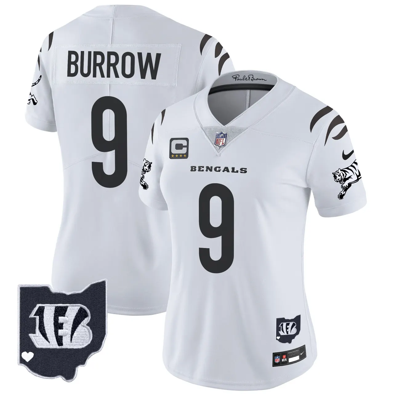 Cincinnati Bengals Nike Women's 2024 Vapor Limited Stitched Jersey - White - Image 8
