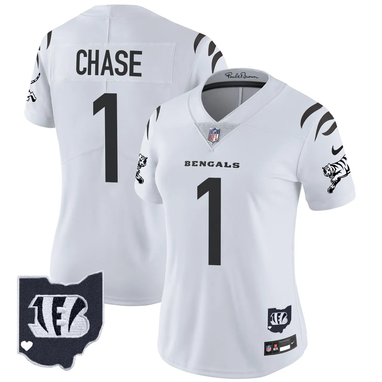 Cincinnati Bengals Nike Women's 2024 Vapor Limited Stitched Jersey - White - Image 9
