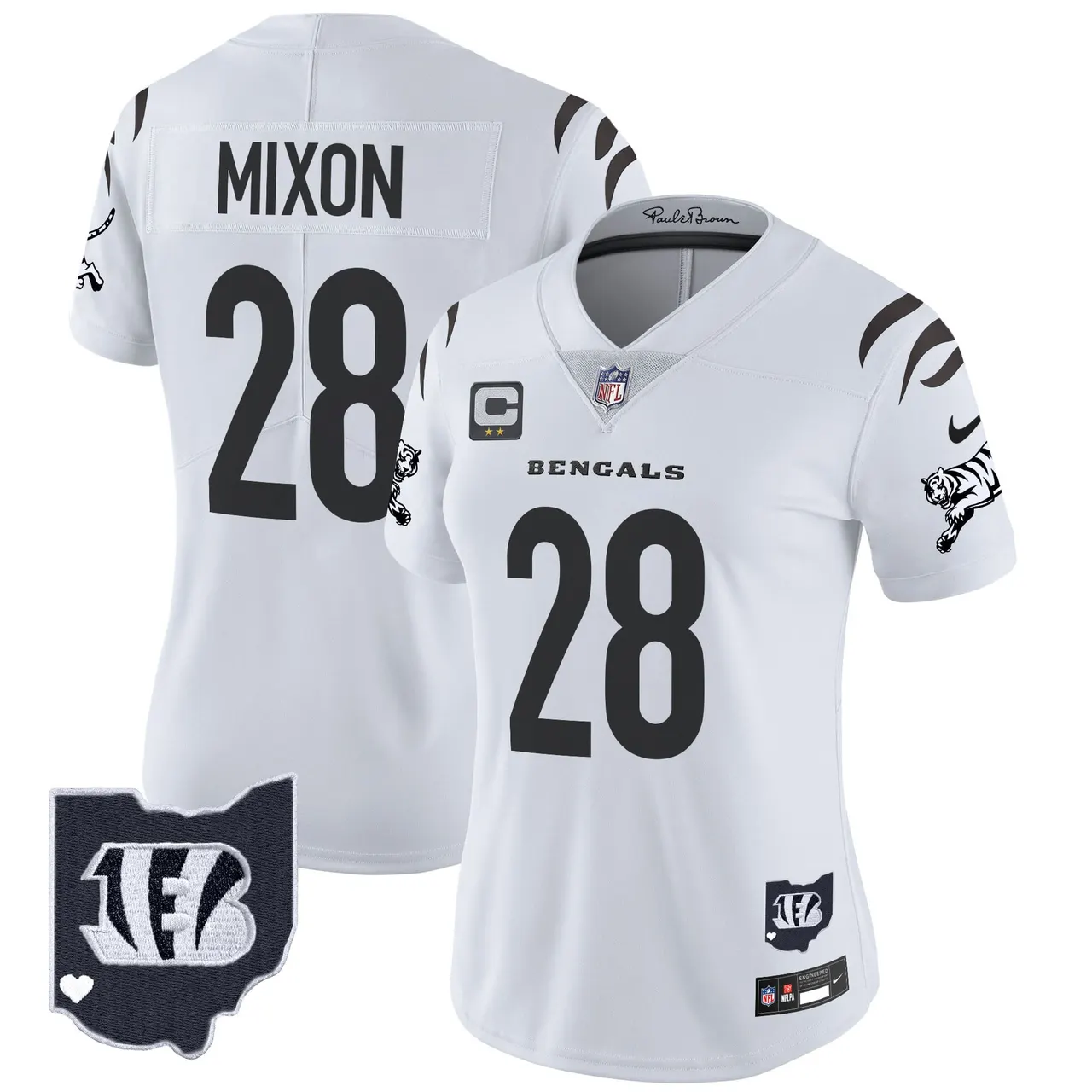 Cincinnati Bengals Nike Women's 2024 Vapor Limited Stitched Jersey - White - Image 11