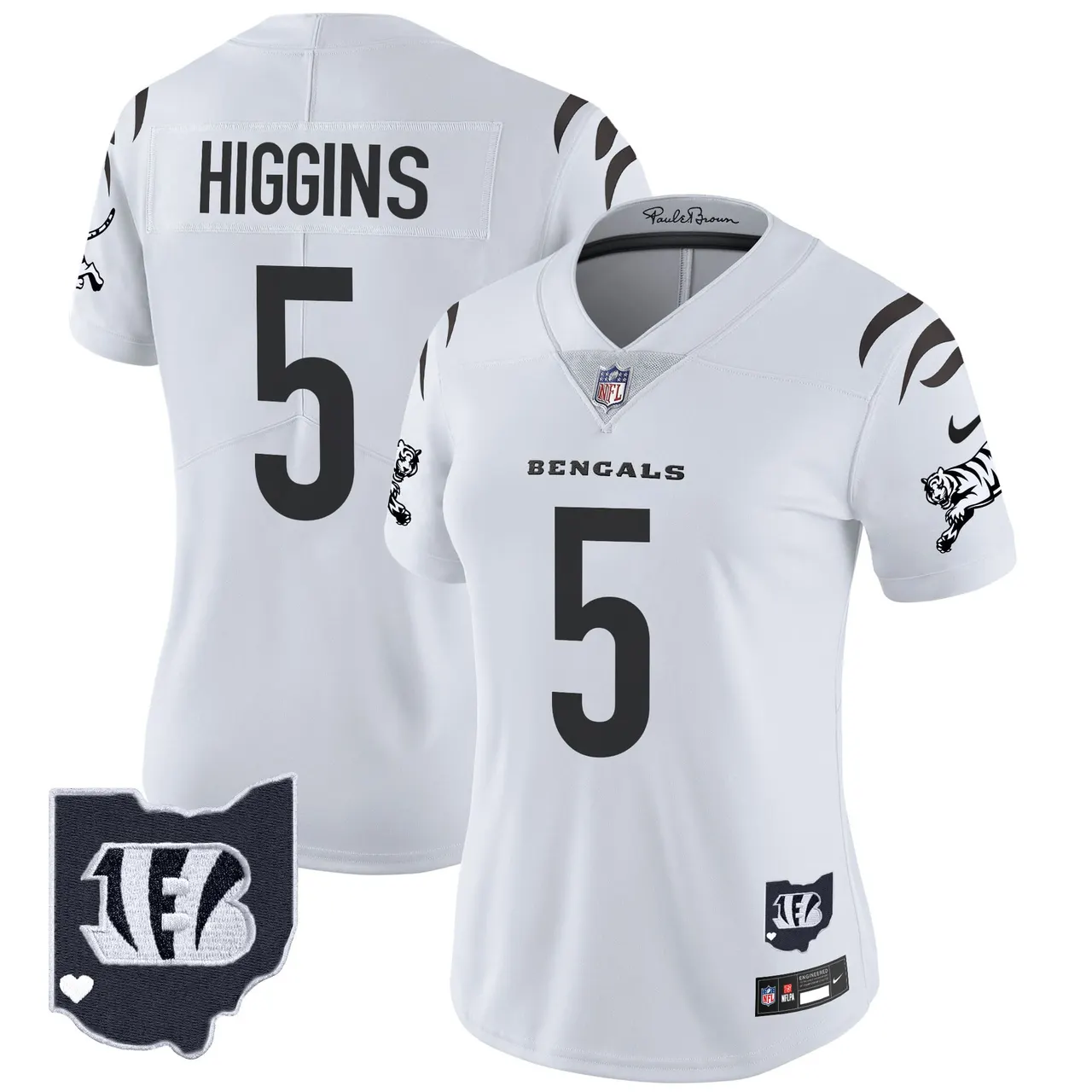 Cincinnati Bengals Nike Women's 2024 Vapor Limited Stitched Jersey - White - Image 12