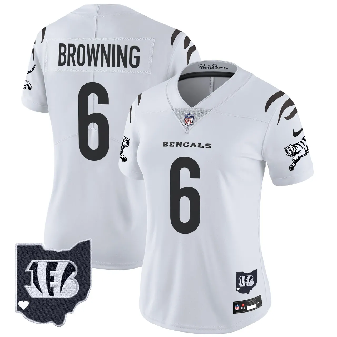 Cincinnati Bengals Nike Women's 2024 Vapor Limited Stitched Jersey - White - Image 13
