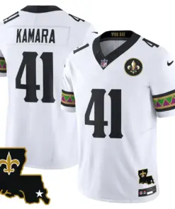 Alternative view of Mardi Gras New Orleans Saints Nike Vapor Limited Stitched Jersey - White