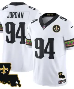 Mardi Gras New Orleans Saints Nike Vapor Limited Stitched Jersey - White - Image 3