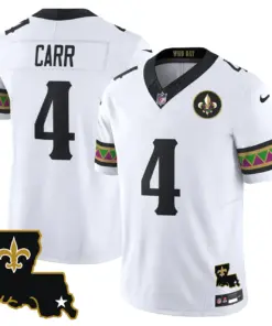 Mardi Gras New Orleans Saints Nike Vapor Limited Stitched Jersey - White - Image 4