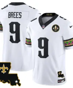 Mardi Gras New Orleans Saints Nike Vapor Limited Stitched Jersey - White - Image 5