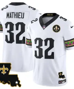 Mardi Gras New Orleans Saints Nike Vapor Limited Stitched Jersey - White - Image 7