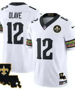 Mardi Gras New Orleans Saints Nike Vapor Limited Stitched Jersey - White