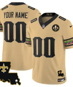 Mardi Gras New Orleans Saints Nike Vapor Custom Limited Stitched Jersey - White - Image 3