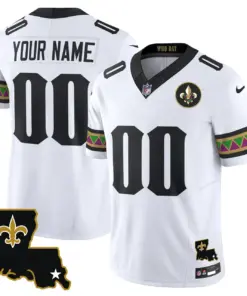 Mardi Gras New Orleans Saints Nike Vapor Custom Limited Stitched Jersey - White