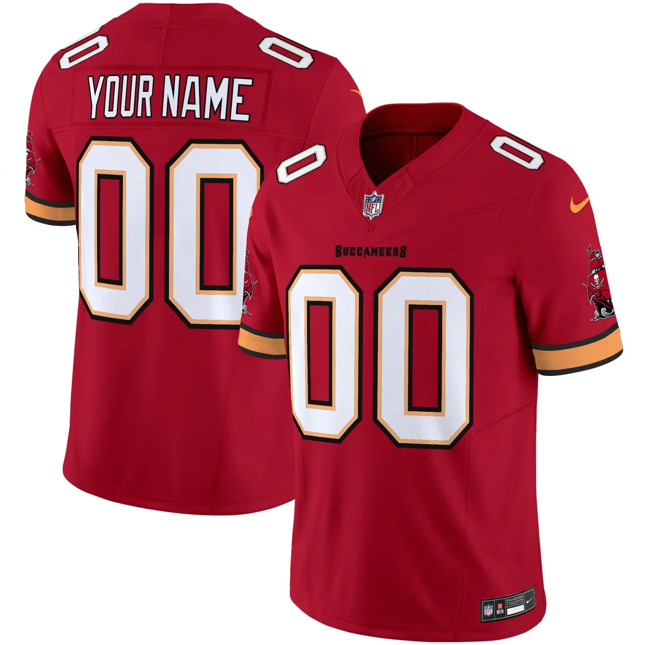Tampa Bay Buccaneers Nike Throwback Vapor Custom Limited Stitched Jersey - Orange - Image 2