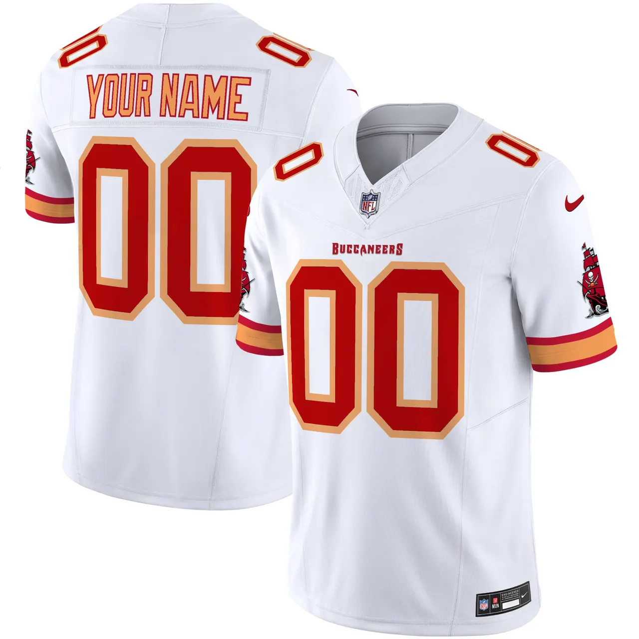 Tampa Bay Buccaneers Nike Throwback Vapor Custom Limited Stitched Jersey - Orange - Image 3
