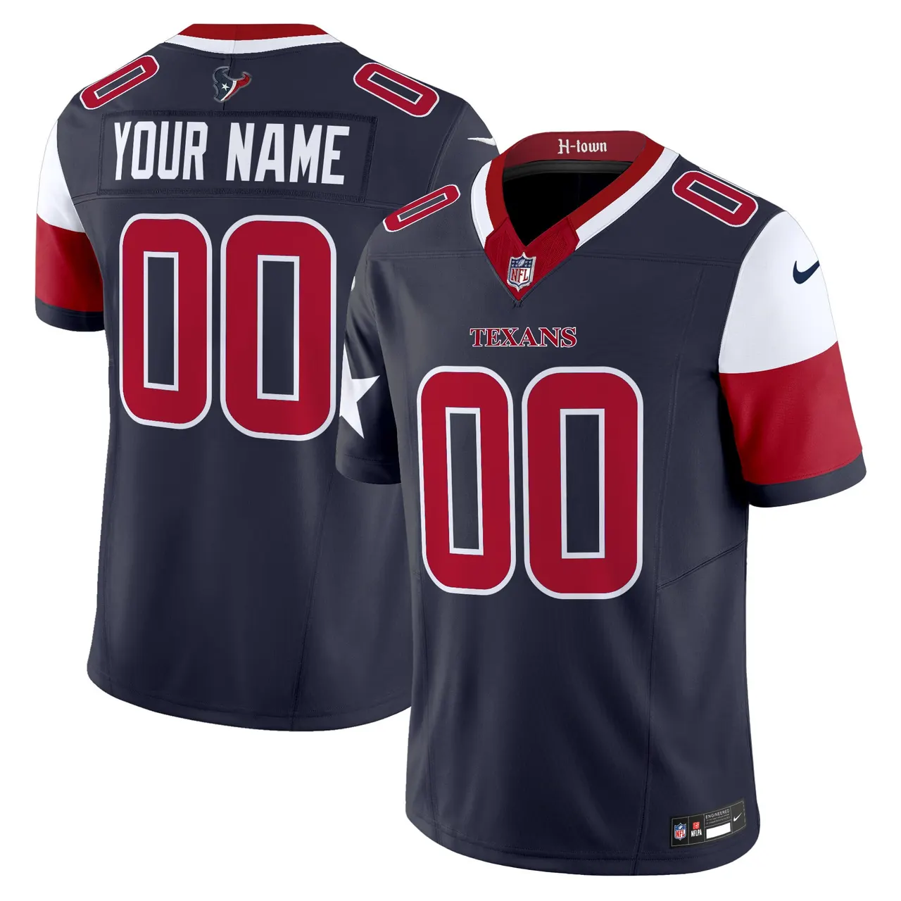 Houston Texans Nike 2024 Vapor Custom Limited Stitched Jersey - Powder Blue - Image 2