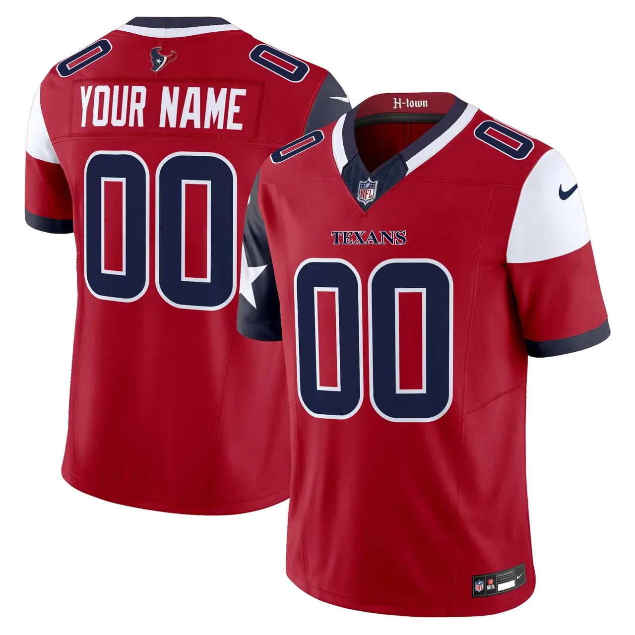 Houston Texans Nike 2024 Vapor Custom Limited Stitched Jersey - Powder Blue - Image 3