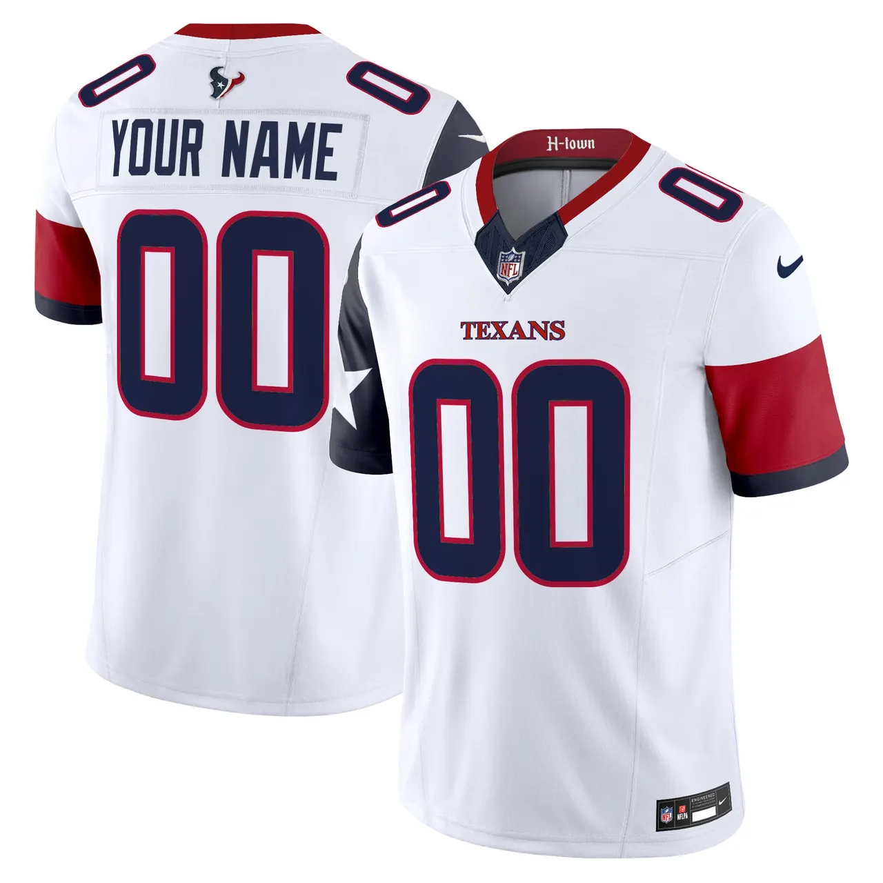 Houston Texans Nike 2024 Vapor Custom Limited Stitched Jersey - Powder Blue - Image 4