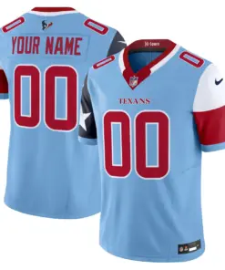 Houston Texans Nike 2024 Vapor Custom Limited Stitched Jersey - Powder Blue