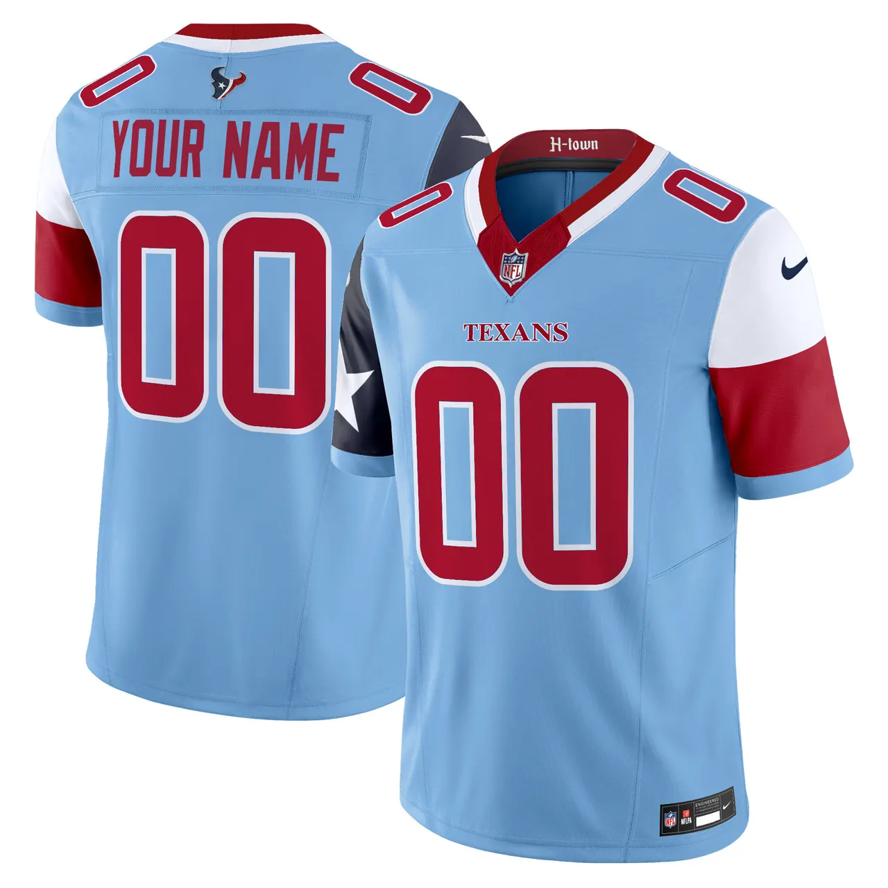 Houston Texans Nike 2024 Vapor Custom Limited Stitched Jersey - Powder Blue