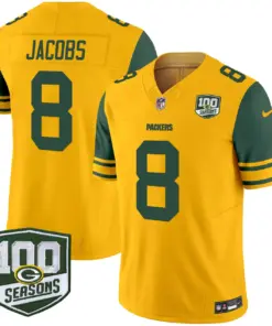 Green Bay Packers Nike Throwback 100th Season Patch Vapor Limited Stitched Jersey - Kelly Green - Image 9