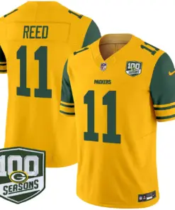 Green Bay Packers Nike Throwback 100th Season Patch Vapor Limited Stitched Jersey - Kelly Green - Image 11