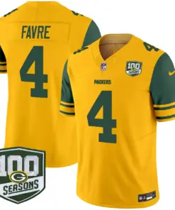 Green Bay Packers Nike Throwback 100th Season Patch Vapor Limited Stitched Jersey - Kelly Green - Image 13