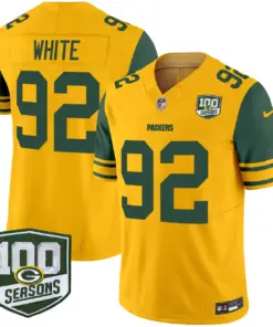 Green Bay Packers Nike Throwback 100th Season Patch Vapor Limited Stitched Jersey - Kelly Green - Image 14