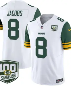 Green Bay Packers Nike Throwback 100th Season Patch Vapor Limited Stitched Jersey - Kelly Green - Image 16