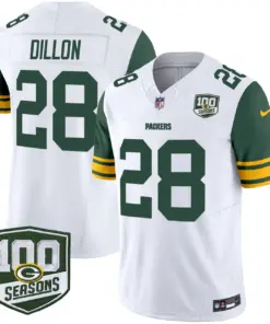 Green Bay Packers Nike Throwback 100th Season Patch Vapor Limited Stitched Jersey - Kelly Green - Image 17