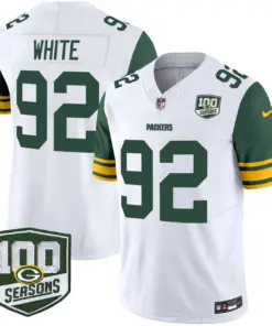 Green Bay Packers Nike Throwback 100th Season Patch Vapor Limited Stitched Jersey - Kelly Green - Image 21