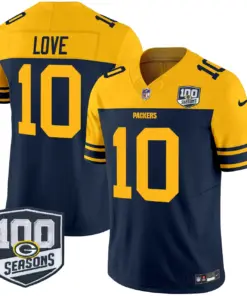 Green Bay Packers Nike Throwback 100th Season Patch Vapor Limited Stitched Jersey - Kelly Green - Image 22