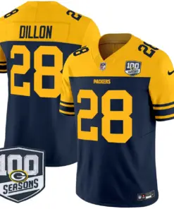 Green Bay Packers Nike Throwback 100th Season Patch Vapor Limited Stitched Jersey - Kelly Green - Image 24