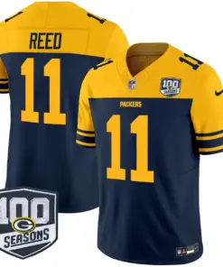 Green Bay Packers Nike Throwback 100th Season Patch Vapor Limited Stitched Jersey - Kelly Green - Image 25