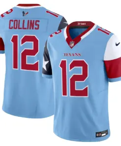 Alternative view of Houston Texans Nike 2024 Vapor Limited Stitched Jersey V5 - Powder Blue