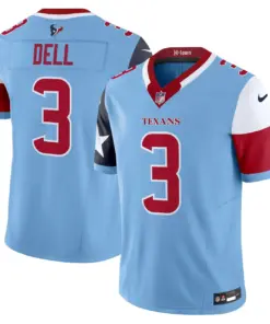 Houston Texans Nike 2024 Vapor Limited Stitched Jersey V5 - Powder Blue - Image 5