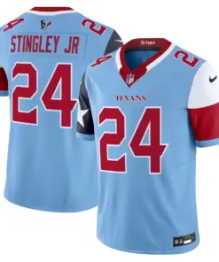 Houston Texans Nike 2024 Vapor Limited Stitched Jersey V5 - Powder Blue - Image 6