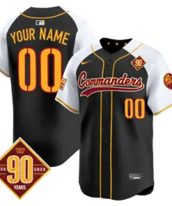 Alternative view of Washington Commanders Nike 90th Anniversary Patch Vapor Premier Custom Limited Stitched Jersey - Maroon