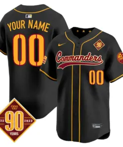 Washington Commanders Nike 90th Anniversary Patch Vapor Premier Custom Limited Stitched Jersey - Maroon - Image 3