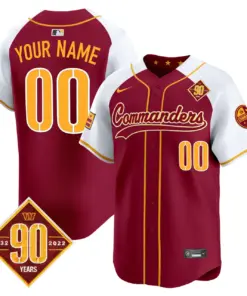 Washington Commanders Nike 90th Anniversary Patch Vapor Premier Custom Limited Stitched Jersey - Maroon