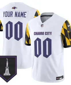 Alternative view of Baltimore Ravens Nike City Edition Patch Vapor Custom Limited Stitched Jersey - Purple