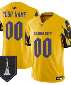 Baltimore Ravens Nike City Edition Patch Vapor Custom Limited Stitched Jersey - Purple - Image 4