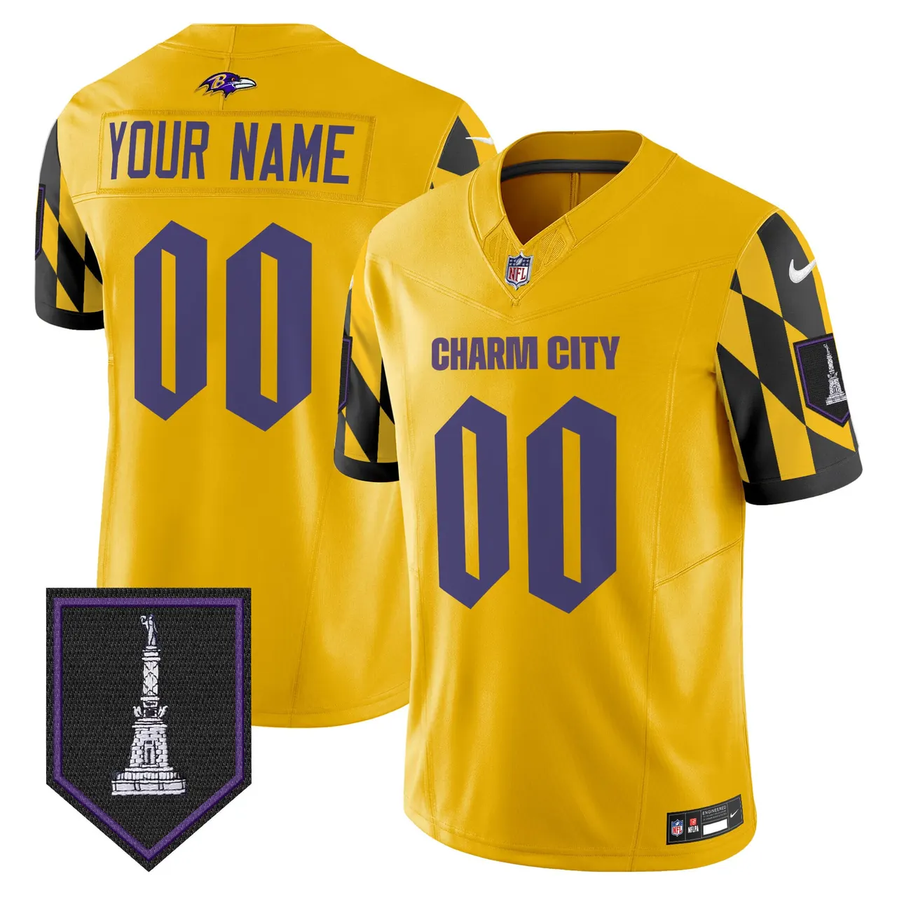 Baltimore Ravens Nike City Edition Patch Vapor Custom Limited Stitched Jersey - Purple - Image 4