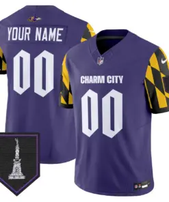 Baltimore Ravens Nike City Edition Patch Vapor Custom Limited Stitched Jersey - Purple