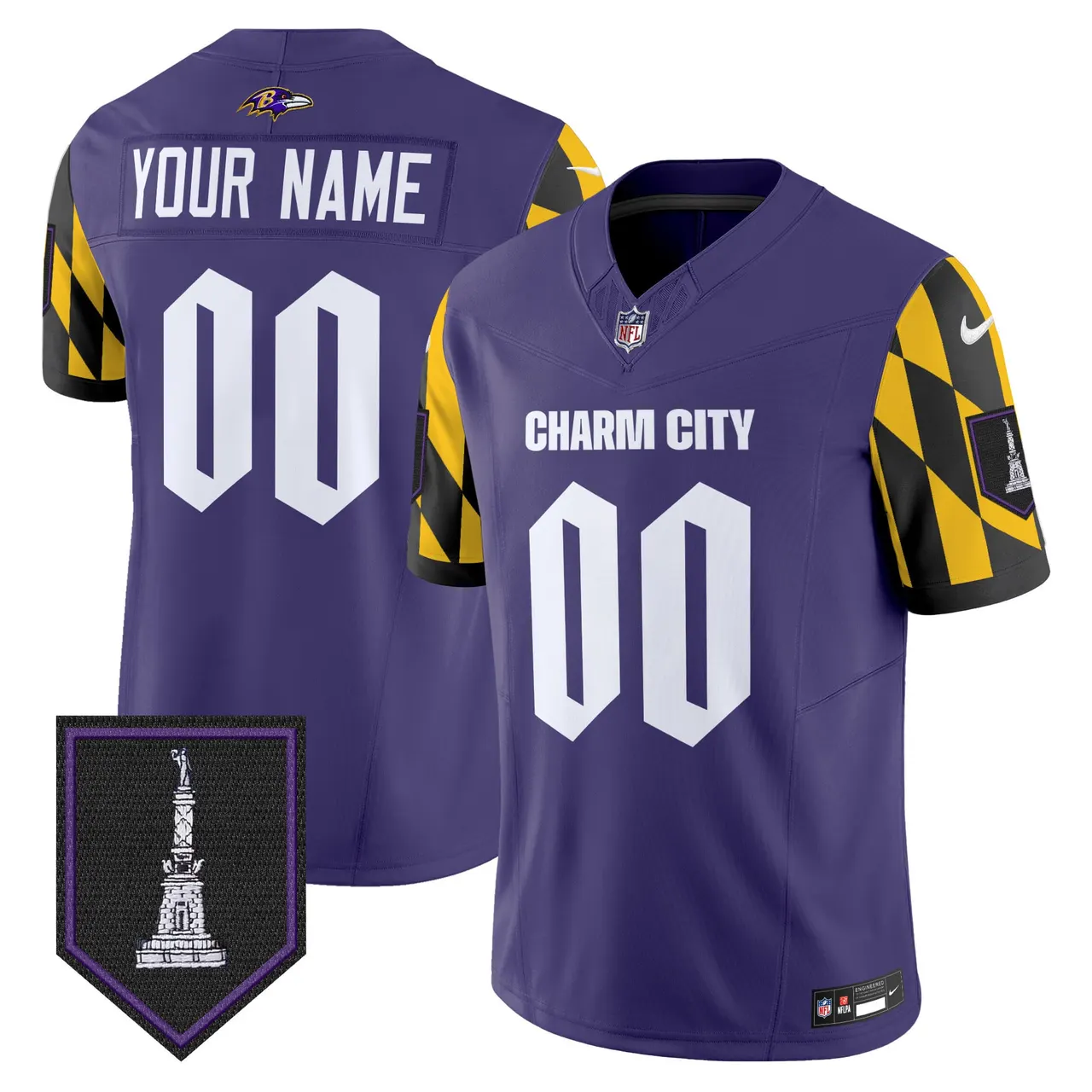 Baltimore Ravens Nike City Edition Patch Vapor Custom Limited Stitched Jersey - Purple