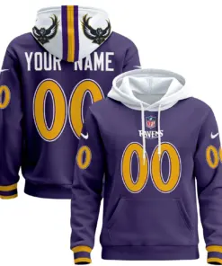 Baltimore Ravens Nike 2024 Custom Pullover Hoodie - Purple