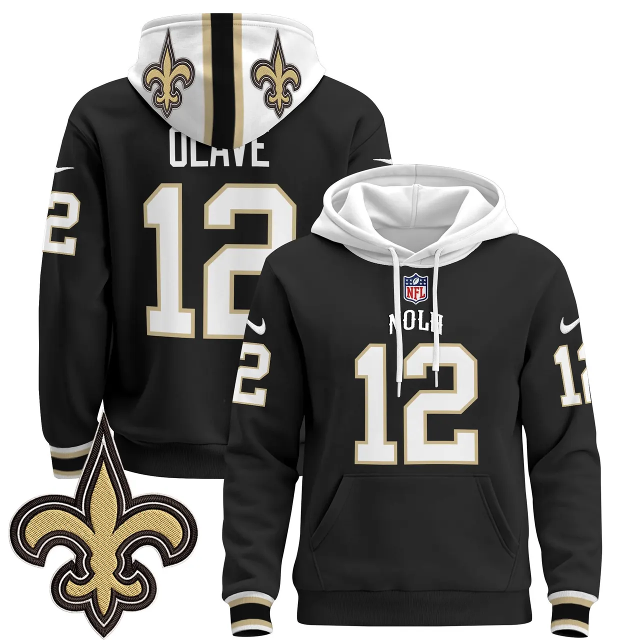 New Orleans Saints Nike 2024 Pullover Hoodie - Black