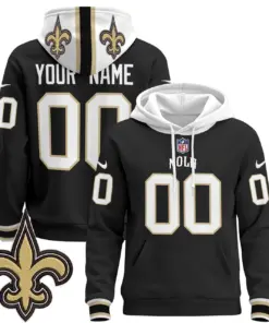 New Orleans Saints Nike 2024 Custom Pullover Hoodie - Black