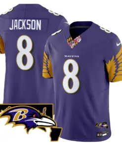 Alternative view of Baltimore Ravens Nike Maryland Patch Vapor Limited Stitched Jersey V3 - Purple