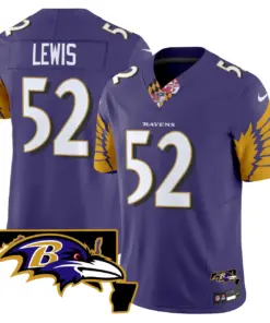 Baltimore Ravens Nike Maryland Patch Vapor Limited Stitched Jersey V3 - Purple - Image 6