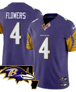 Baltimore Ravens Nike Maryland Patch Vapor Limited Stitched Jersey V3 - Purple - Image 7