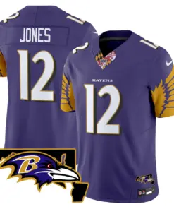 Baltimore Ravens Nike Maryland Patch Vapor Limited Stitched Jersey V3 - Purple - Image 8