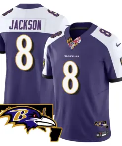 Baltimore Ravens Nike Maryland Patch Vapor Limited Stitched Jersey V3 - Purple - Image 38
