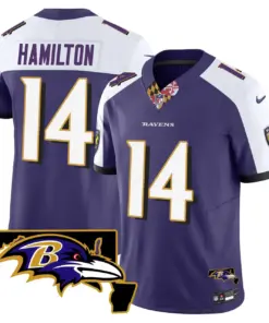 Baltimore Ravens Nike Maryland Patch Vapor Limited Stitched Jersey V3 - Purple - Image 40
